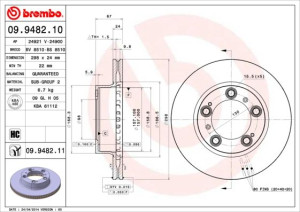 Tarcza hamulcowa BREMBO 09.9482.11 98635140105