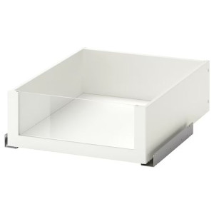 IKEA KOMPLEMENT Szuflada ze szklanym frontem biały 50x58 cm