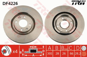 Tarcza hamulcowa TRW DF4226 4246V1