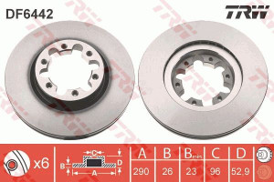 Tarcza hamulcowa TRW DF6442