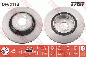 Tarcza hamulcowa TRW DF6311S 34216775291