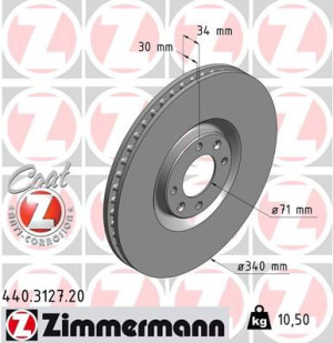 Tarcza hamulcowa ZIMMERMANN 440.3127.20 4249F6
