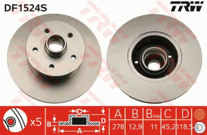 Tarcza hamulcowa TRW DF1524S 251407617A