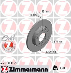 Tarcza hamulcowa ZIMMERMANN 440.3131.20 1610761980
