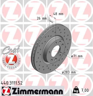 Tarcza hamulcowa ZIMMERMANN 440.3111.52 4246P7