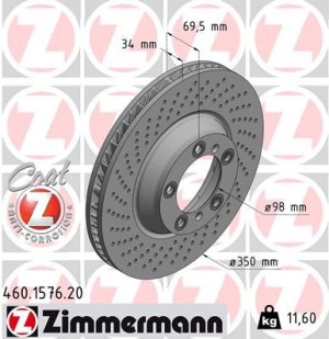 Tarcza hamulcowa ZIMMERMANN 460.1576.20 99735140501