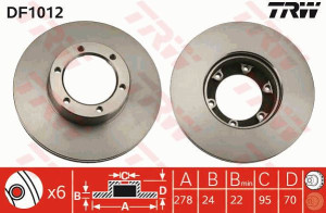 Tarcza hamulcowa TRW DF1012 5000388057