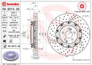 Tarcza hamulcowa BREMBO 09.9313.33 2304211212