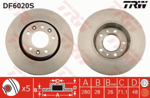 Tarcza hamulcowa TRW DF6020S 9467548387