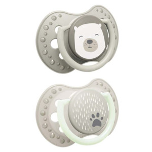 LOVI 3-6 m Smoczek silikonowy dynamiczny 2 szt. Buddy Bear