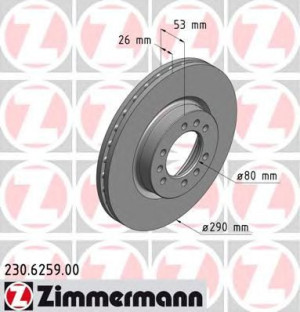Tarcza hamulcowa ZIMMERMANN 230.6259.00 42471214