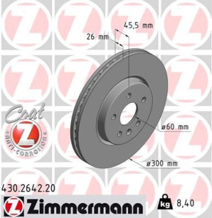 Tarcza hamulcowa ZIMMERMANN 430.2642.20 13597467