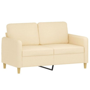 2-osobowa sofa, kremowa, 120 cm, tapicerowana tkaniną