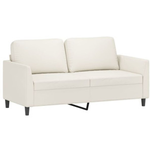 2-osobowa sofa, kremowy, 140 cm, sztuczna skóra