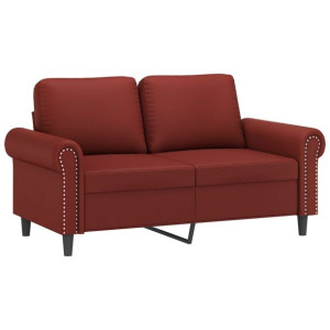 2-osobowa sofa, winna czerwień, 120 cm, sztuczna skóra