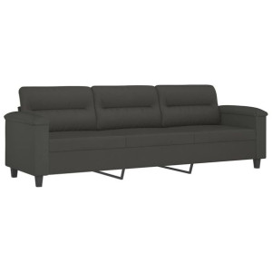 3-osobowa sofa, ciemnoszary, 210 cm, tapicerowana mikrofibrą