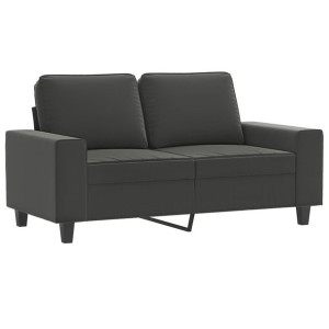 Sofa 2-osobowa, ciemnoszara, 120 cm, tapicerowana mikrofibrą