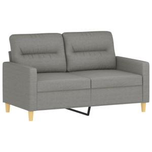 Sofa 2-osobowa, ciemnoszara, 120 cm, tapicerowana tkaniną