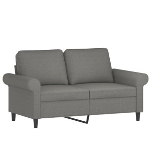 Sofa 2-osobowa, ciemnoszara, 120 cm, tapicerowana tkaniną