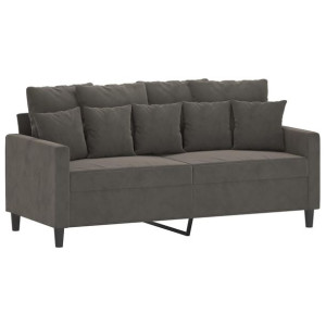 Sofa 2-osobowa, ciemnoszary, 140 cm, tapicerowana aksamitem
