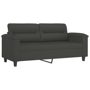 Sofa 2-osobowa, ciemnoszary, 140 cm, tapicerowana mikrofibrą
