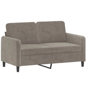 Sofa 2-osobowa, jasnoszara, 120 cm, tapicerowana aksamitem