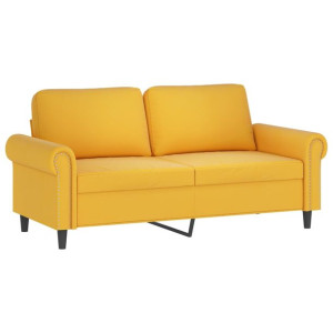 Sofa 2-osobowa, żółta, 140 cm, tapicerowana aksamitem