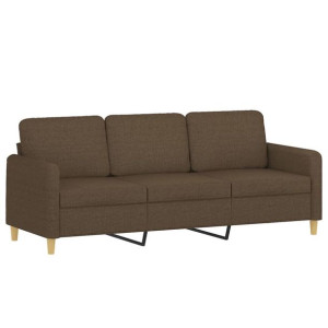 Sofa 3-osobowa, brązowa, 180 cm, tapicerowana tkaniną