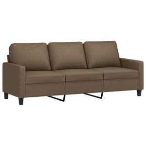 Sofa 3-osobowa, brązowa, 180 cm, tapicerowana tkaniną