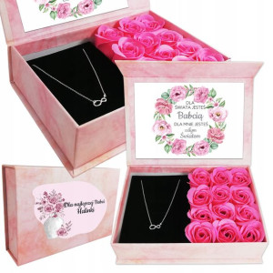 Flower Box Dzień Babci Naszyjnik Prezent Y1