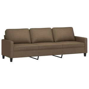 Sofa 3-osobowa, brązowa, 210 cm, tapicerowana tkaniną