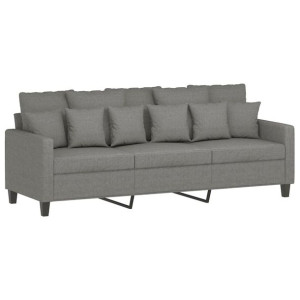 Sofa 3-osobowa, ciemnoszara, 180 cm, tapicerowana tkaniną