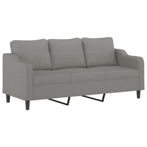 Sofa 3-osobowa, ciemnoszara, 180 cm, tapicerowana tkaniną