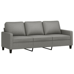 Sofa 3-osobowa, ciemnoszara, 180 cm, tapicerowana tkaniną