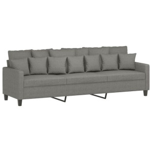 Sofa 3-osobowa, ciemnoszara, 210 cm, tapicerowana tkaniną