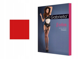 Rajstopy Strip Panty Erotica Gabriella Red 3/4