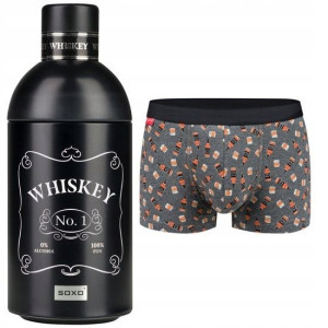 Bokserki męskie kolorowe Whiskey w butelce M