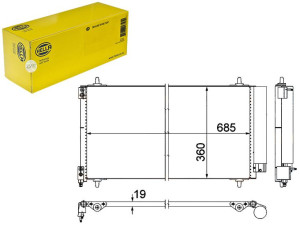 Skraplacz Klimatyzacji Citroen C5 04- Hella