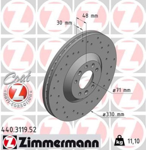 Tarcza hamulcowa ZIMMERMANN 440.3119.52 424970