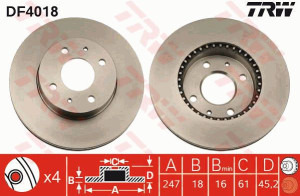Tarcza hamulcowa TRW DF4018 402060M802