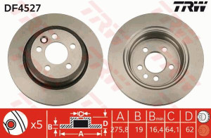 Tarcza hamulcowa TRW DF4527 SDB000010