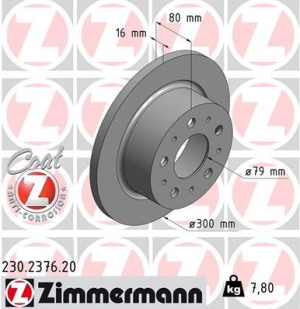 Tarcza hamulcowa ZIMMERMANN 230.2376.20 424942