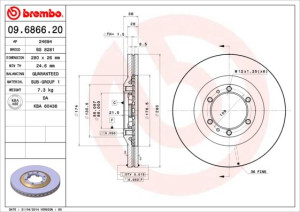 Tarcza hamulcowa BREMBO 09.6866.20 569050