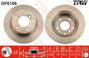 Tarcza hamulcowa TRW DF6106 34216752545