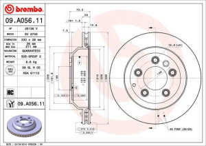 Tarcza hamulcowa BREMBO 09.A056.11 95535240130