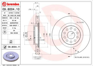 Tarcza hamulcowa BREMBO 09.8004.11 46776750