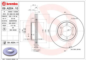 Tarcza hamulcowa BREMBO 09A20410 4351260150