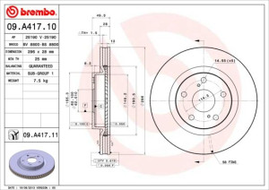 Tarcza hamulcowa BREMBO 09A41710 4351242050