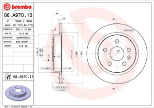 Tarcza hamulcowa BREMBO 08A97010 569025
