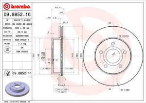 Tarcza hamulcowa BREMBO 09.8852.10 52098672